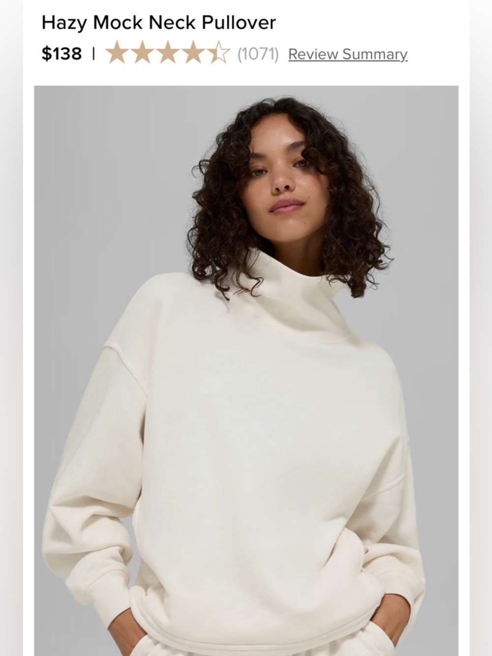 ALO Yoga Hazy Mock Neck Pullover - Ivory